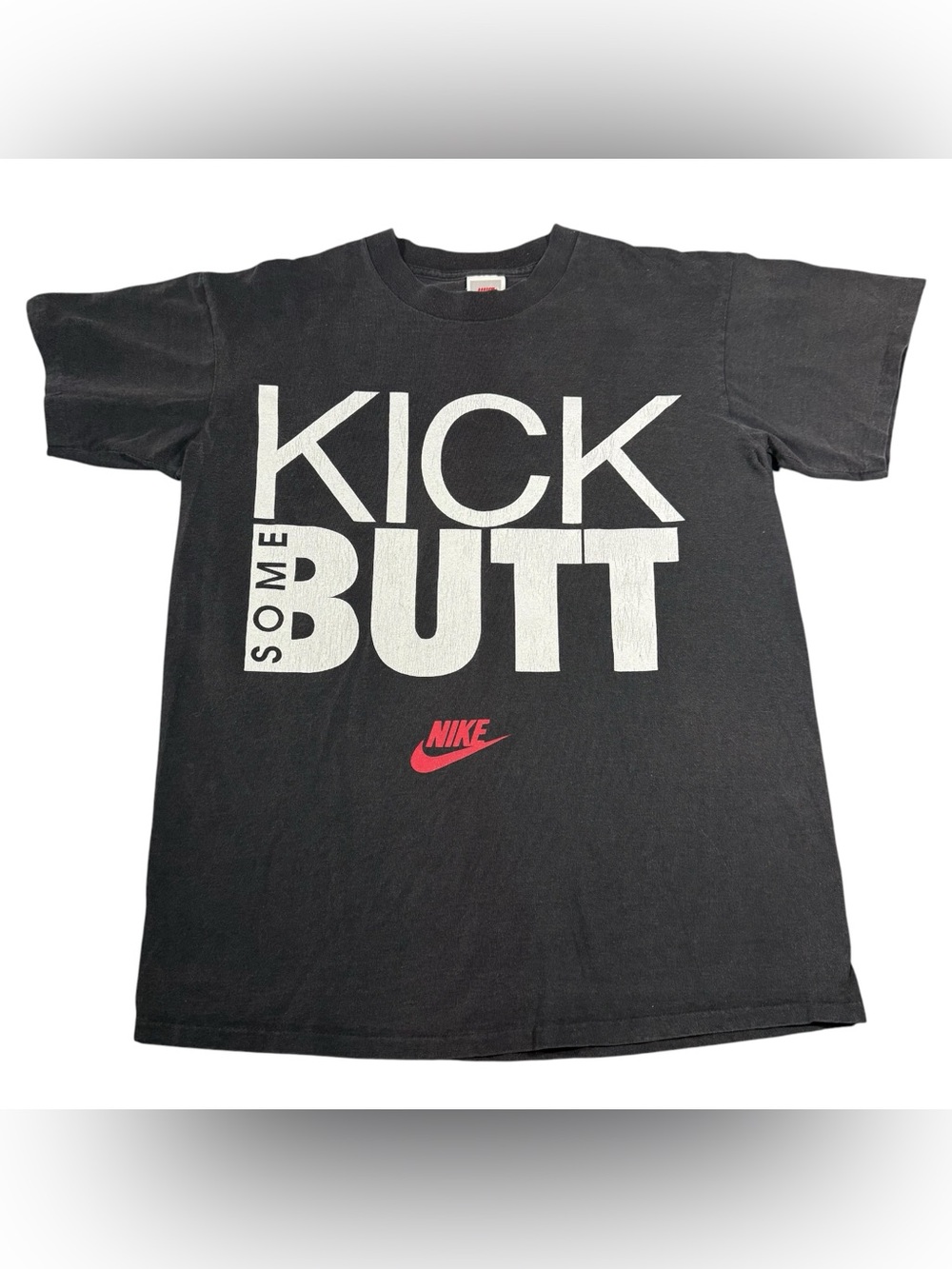 Vintage Nike Kick Some Butt T-Shirt Men’s Size Large Made In USA Single Stitch